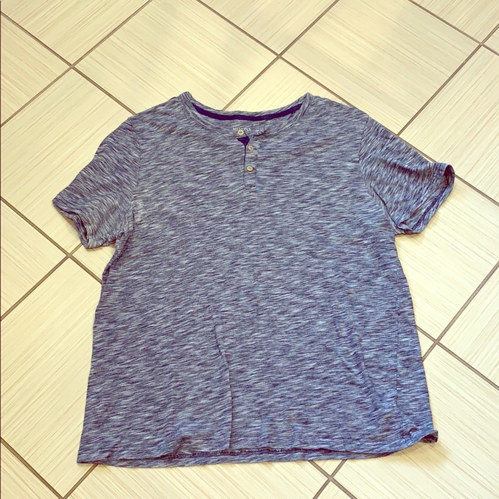 Blue and white heather T-shirt